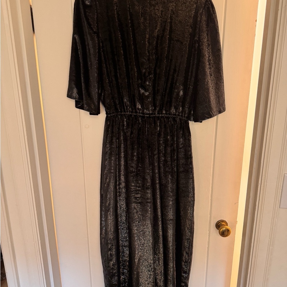 7 For All Mankind Black Velvet Jumpsuit